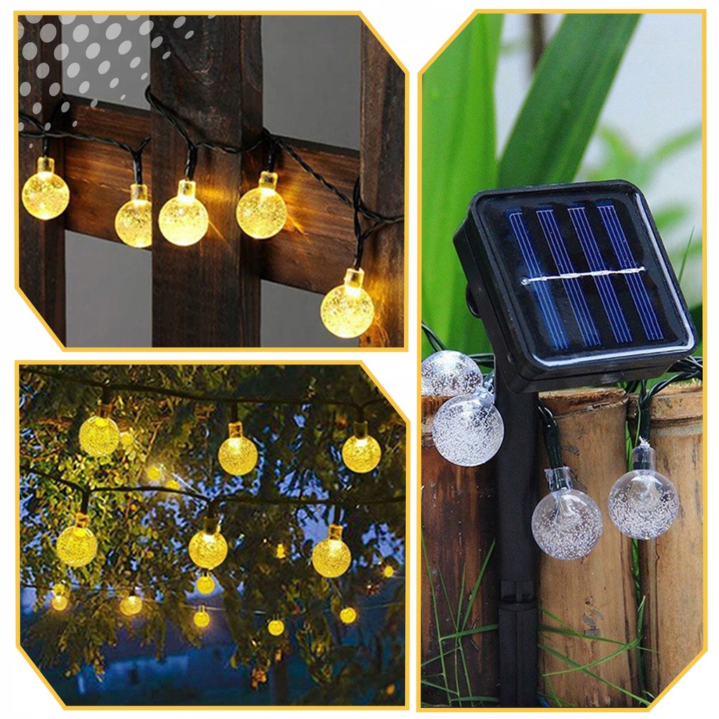 GIRLANDA SOLARNA OGRODOWA LAMPKI SOLARNE 100 ŻARÓWEK LED NA BALKON 16metrów Długość 1600 cm
